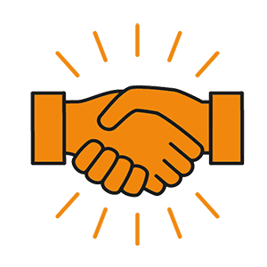 Handshake Icon, Orange
